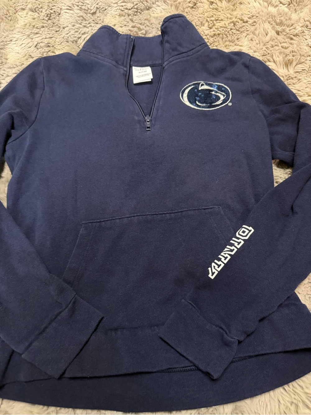 PINK Victoria's Secret Navy Quarter-Zip Pullover